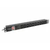 Toitejaotusseade LANBERG PDU-10I-0200-IEC-BK — 10× C13 pistikupesa, 2 m kaabel, 10 A, 2500 W, must