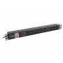 Toitejaotusseade LANBERG PDU-10I-0200-IEC-BK — 10× C13 pistikupesa, 2 m kaabel, 10 A, 2500 W, must