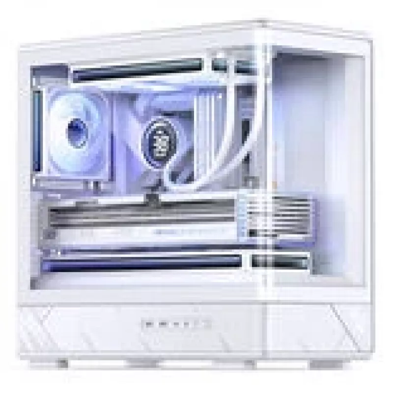 Jonsbo D200 valge mATX mid-torn korpus karastatud klaasi ja Mini Temp ekraaniga