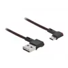 USB-kaabel DeLOCK EASY-USB 2.0 Type-A-pistik Micro-B isasele nurga all 0,2 m must