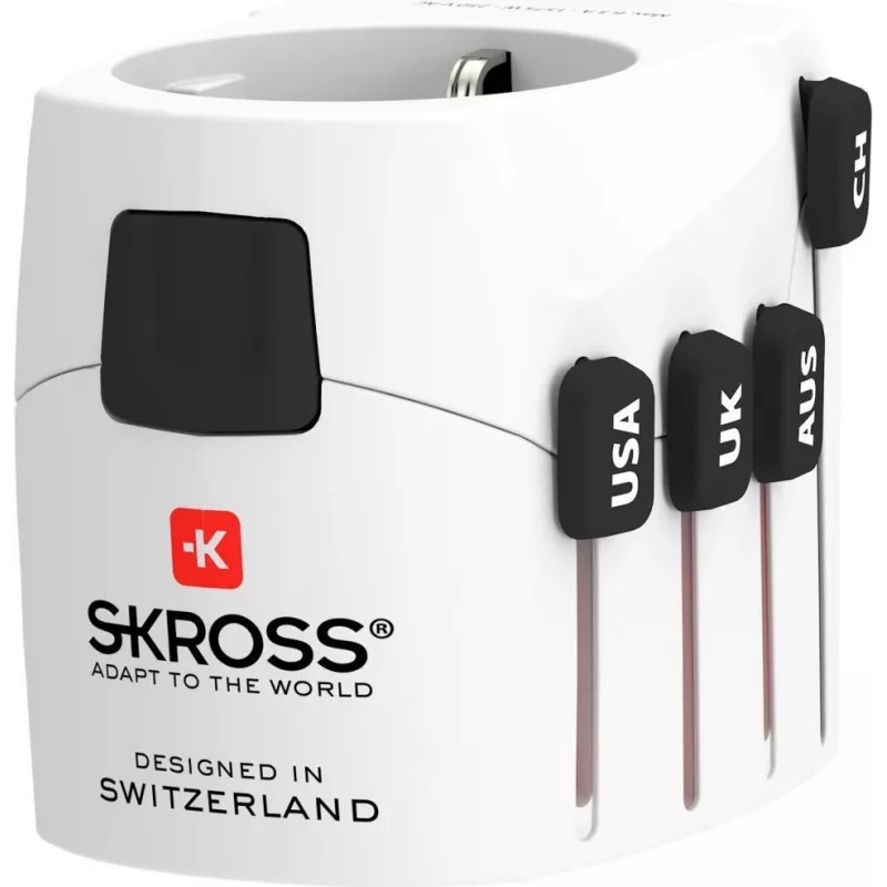 Universaalne toiteadapter valge Skross PRO tüüp C E F