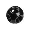 Bitspower Q-Adapter 5x IG 1/4 matt must - mitme pordiga G1/4 liitmiku adapter
