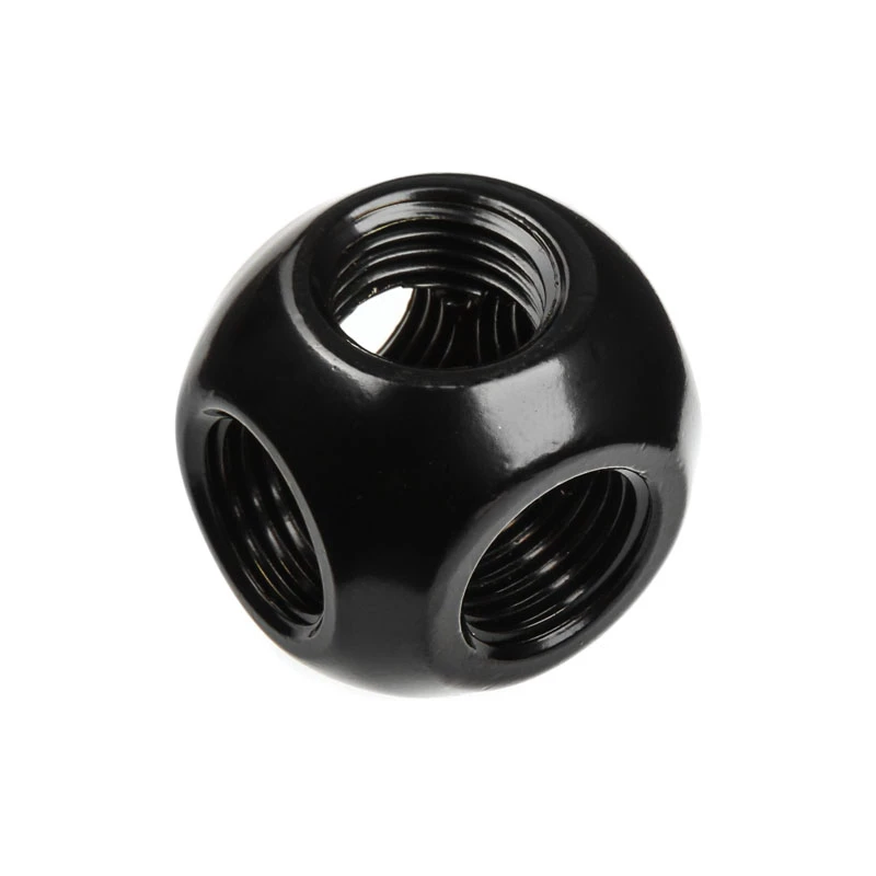 Bitspower Q-Adapter 5x IG 1/4 matt must - mitme pordiga G1/4 liitmiku adapter