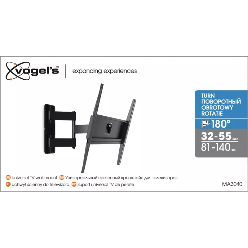 Vogels | Seinakinnitus | MA3040-A1 | Täisliikumine | 32-65 | Maksimaalne kaal (kandevõime) 25 kg | Must