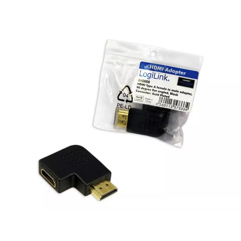 HDMI soovaheti adapter LOGILINK AH0008 — HDMI HDMI-le, must, kullatud kontaktid