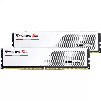DIMM 64 GB DDR5-5600 (2x 32 GB) Dual-Kit, mälumoodul valge, F5-5600J3636D32GX2-RS5W, Ripjaws S5, INTEL XMP