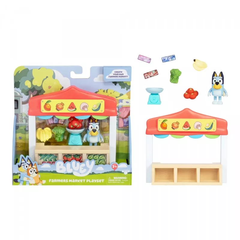 Mänguasjafiguuride komplekt TMTOYS Mini Bluey Toidupood BLU17555 – minitegelaste komplekt poeskäimise mängimiseks