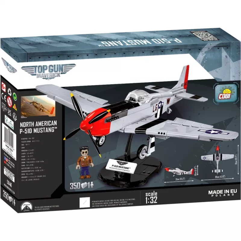 Top Gun Maverick P51D Mustang, ehitustöö komplekt mõõtkavas 1:32
