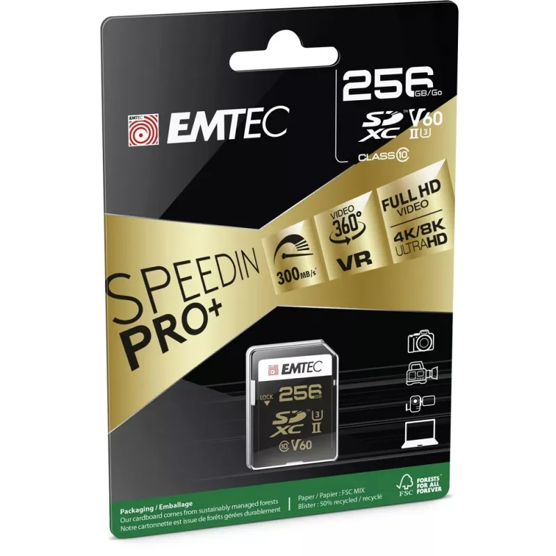 Mälukaart Emtec 256GB SDXC UHS-II ECMSD256GUHS2V60