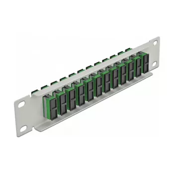 Fiiberoptiline patch-paneel DeLOCK 10 tolli 12 porti SC Duplex roheline 1U hall