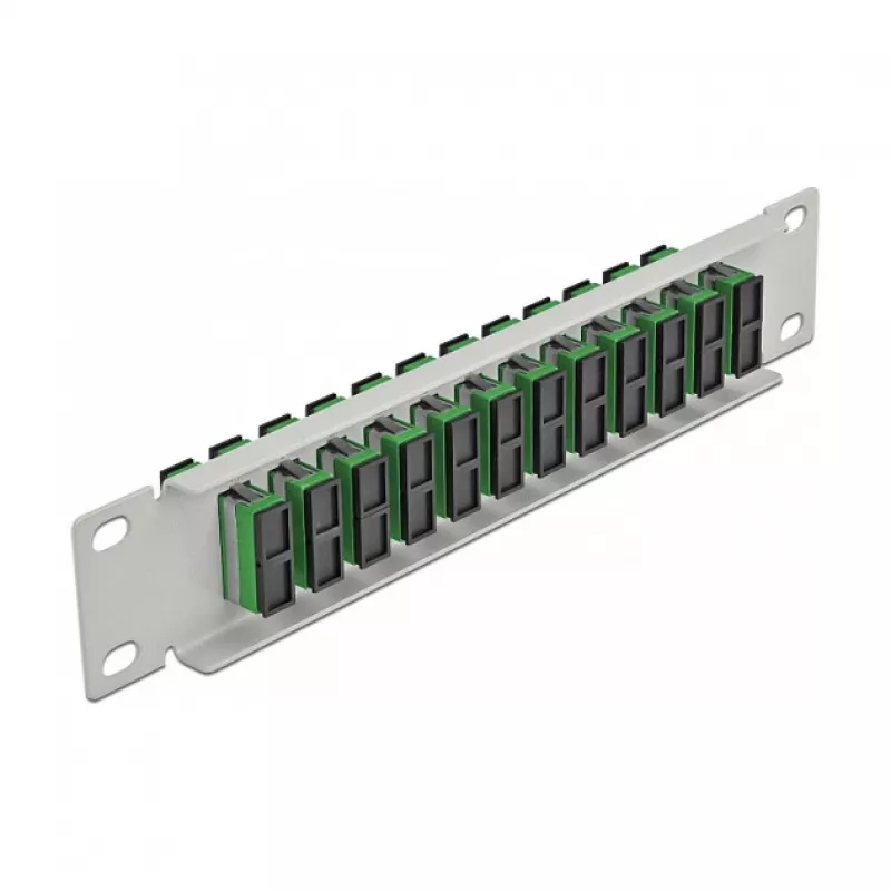 Fiiberoptiline patch-paneel DeLOCK 10 tolli 12 porti SC Duplex roheline 1U hall