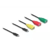 DeLOCK 4-pordiline USB 2.0 kaabliga jaotur USB USB-C kuni 3x USB-A-pesa + 1x USB-C isane