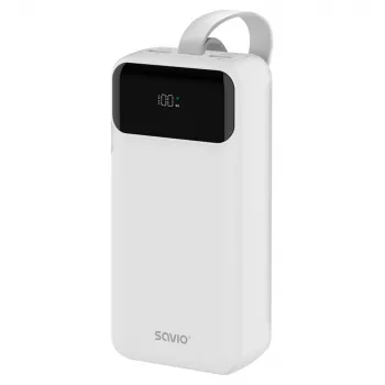 Akupank SAVIO BA-11 liitiumioon 3000 mAh, 3,7 V, USB-C x2, valge