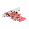DeLOCK 90738 PCIe Firewire adapter, sisemine, IEEE 1394, punane