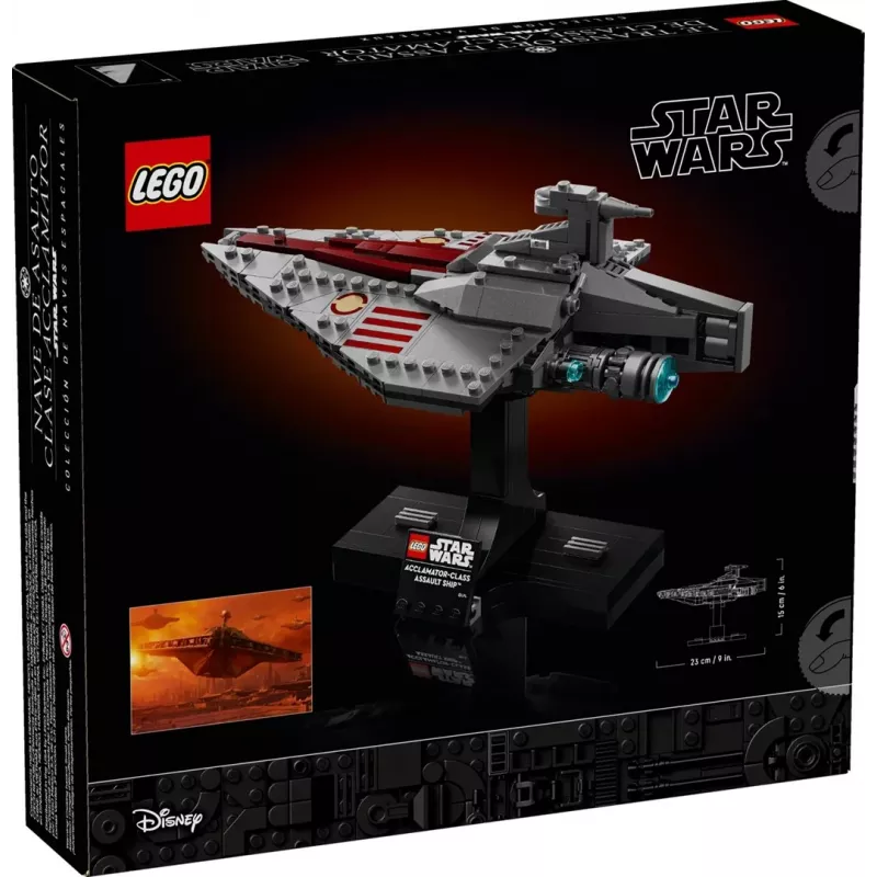 LEGO Star Wars Acclamator-klassi ründelaev komplekt 75404 — ehituskomplekt, 450 tükki, väljapanekumudel 130×150×230 mm