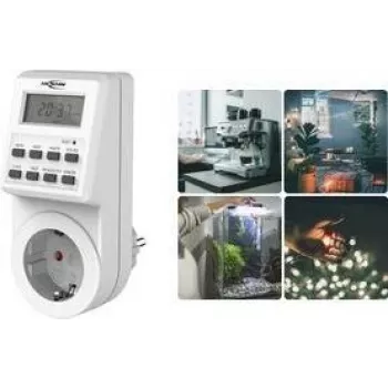 Ansmann 1260-0009 pistikupesa taimerlüliti digitaalne päevaprogramm, nädalaprogramm 3680 W juhusfunktsioon, suve-/talveaja ümberlülitus, programmeerimisfunktsioon (1260-0009)