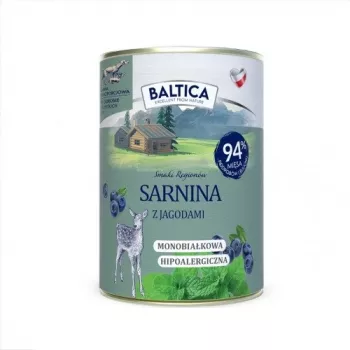 BALTICA piirkondlikud maitsed Metskits marjadega - märg koeratoit - 400 g
