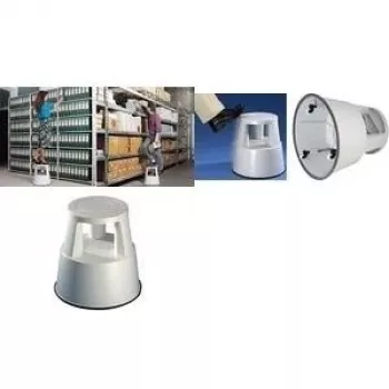 WEDO Rollhocker, plastist, hall – RAL 7012 taaskasutatavast plastist, 3 vedrul asetseva rattaga (212 212)