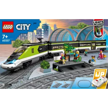 LEGO 60337 City Express reisirongi komplekt – kaugjuhitav mänguasi lastele, poistele ja tüdrukutele, töötavate esitulede, 2 vaguni ja 24 rööpatükiga