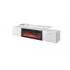 TV-kapp Cama Meble ROVA elektrilise kaminaga 190x37x48 cm valge/läikvalge