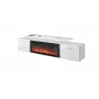 TV-kapp Cama Meble ROVA elektrilise kaminaga 190x37x48 cm valge/läikvalge