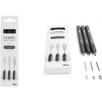 COPIC Multiliner Fineliner must 0,5 + 0,8 + 1,0 mm, 3 tk (22075632)
