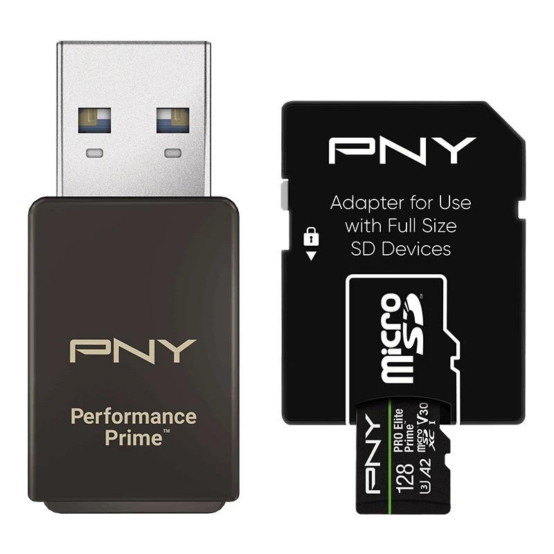 Mälukaart microSDXC Elite Prime 128GB + SD-adapter + USB-A kaardilugeja