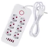 Pistikupesadega pikendusjuhe MACLEAN MCE389 W — 6 pistikupesa, 4×USB-A, 1×USB-C, 2500 W, 110–240 V, 1,5 m kaabel, valge