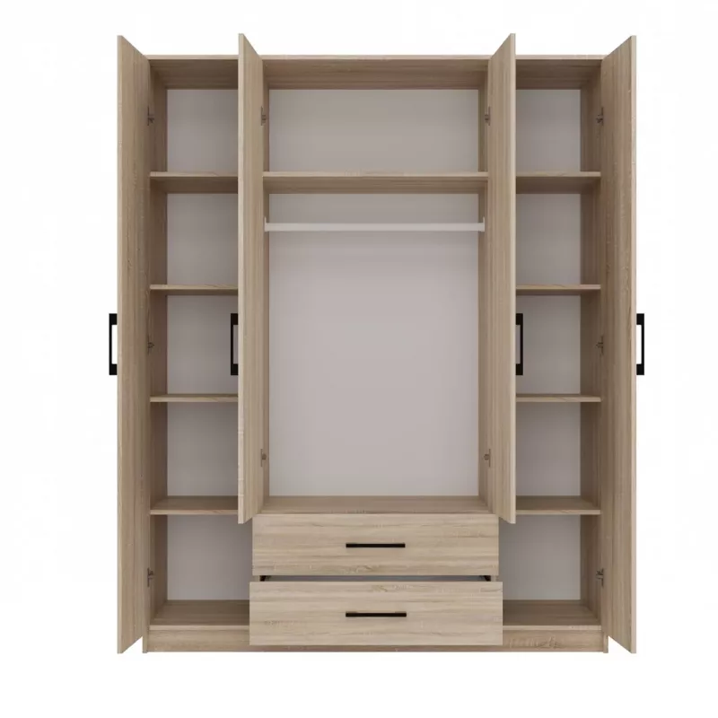 Riidekapp Topeshop ROMANA 160 SON 11 riiulit 4 ust tamm