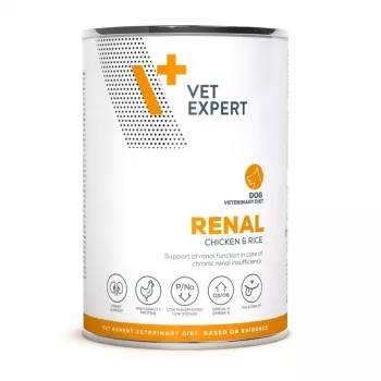 Märg koeratoit VETEXPERT Renal Chicken 400 g — veterinaardieet neerupuudulikkusega koertele, täiskasvanud, 77% niiskust, 6,3% valku