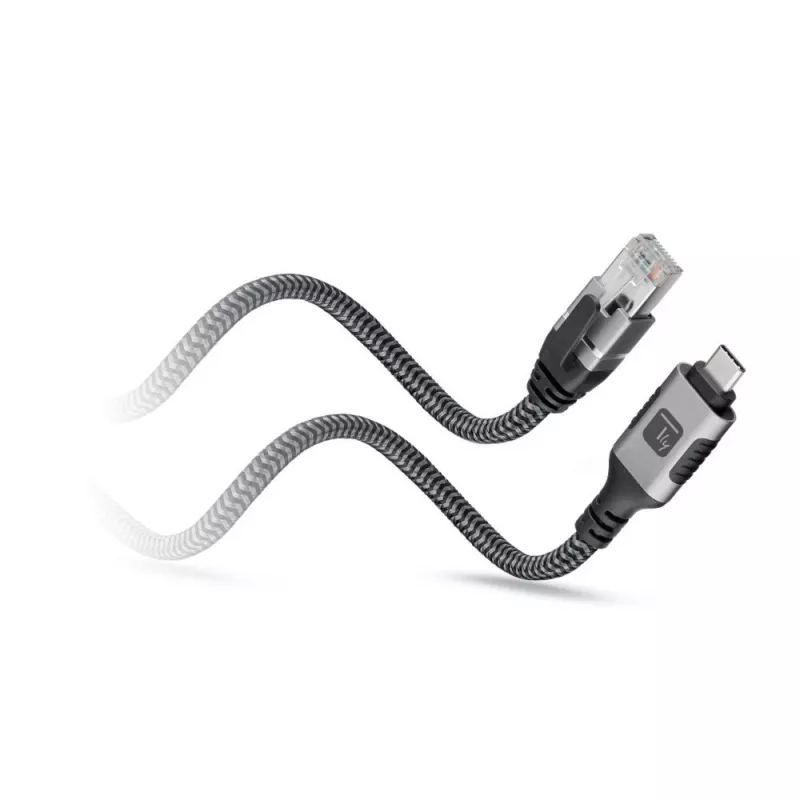 Techly ICOC U3C-RJ45-010 võrgukaabel Hõbedane, Must 1 m Cat6 F/UTP (FTP)