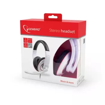 Peakomplekt Stereo WHITE/MHS-001-GW Gembird