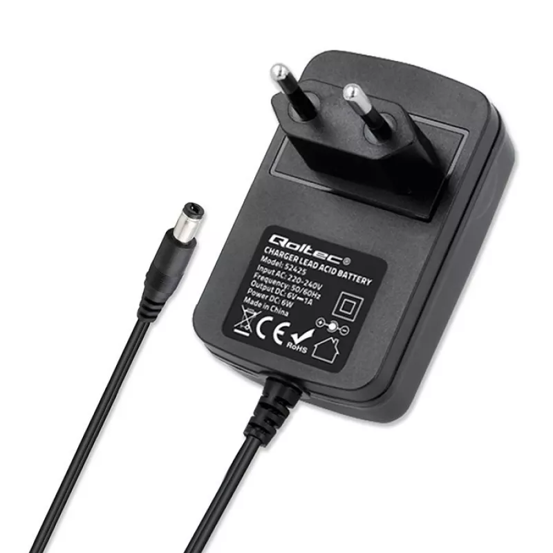 Akulaadija QOLTEC Charger AGM GEL STD 6V 1A 6 V pliiakudele, AGM- ja geelakudele