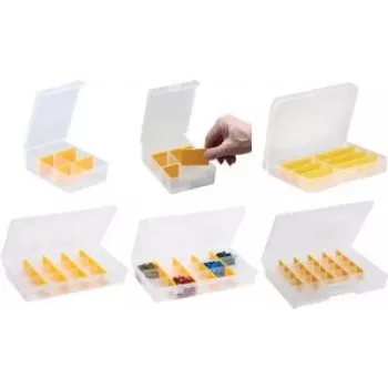 Storage sortiment box allit EuroPlus Basic transparent high-impact 37/7-20