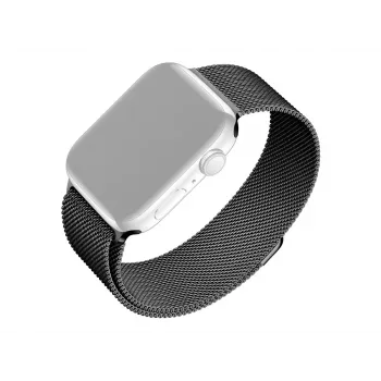 FIXED asendusvõrkrihm Apple Watchile — ühildub 42/44/45/46/49 mm (must)