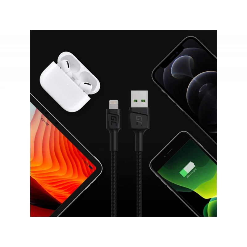 Lightning-kaabel roheline Cell KABGC18 — 2 m, Lightning USB-A-le, must