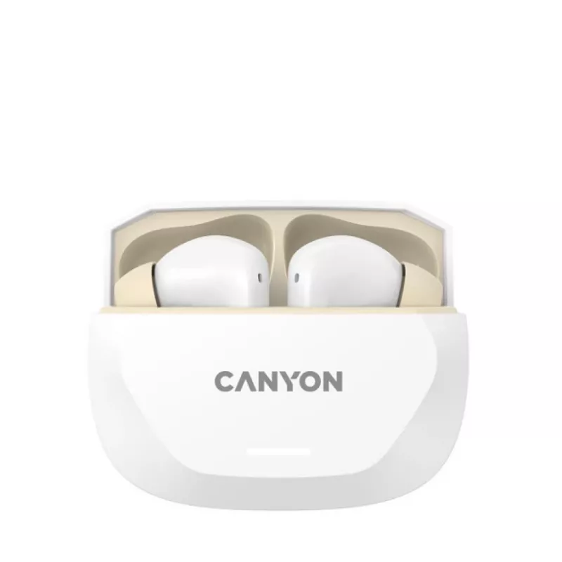 Kõrvaklapid CANYON HEXAGON 7 TWS ANC+ENC juhtmevaba laadimine valge beež
