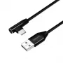 LogiLink - USB-kaabel - USB-C (M) nurga all USB-le (M) sirge - USB 2.0 - 5 V - 3 A - 1 m - Must