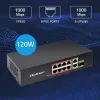 Etherneti kommutaator QOLTEC 52297 PoE RJ45 koos PoE üleslingi ja SFP-pordiga