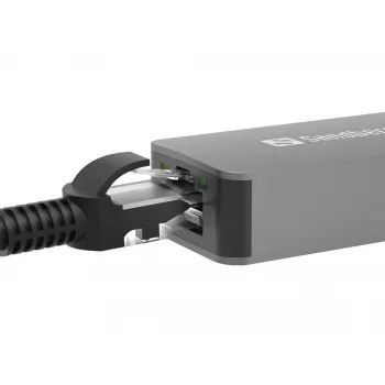 USB-C/A-adapter SANDBERG 136-68 koos 2.5 GbE RJ45 Ethernet-pordiga