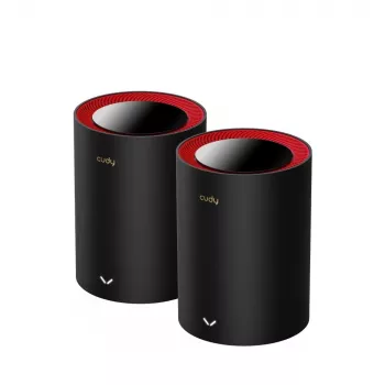 Cudy M3000 2-Pack Kahesageduslik (2,4 GHz / 5 GHz) Wi-Fi 6 (802.11ax) Must, Punane 1 Sisemine