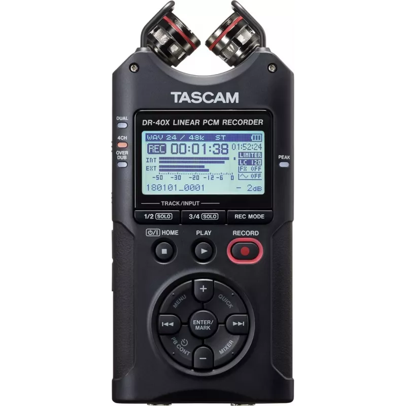 Tascam DR-40X - kaasaskantav digitaalsalvesti USB-liidesega, 2 x stereosalvestus