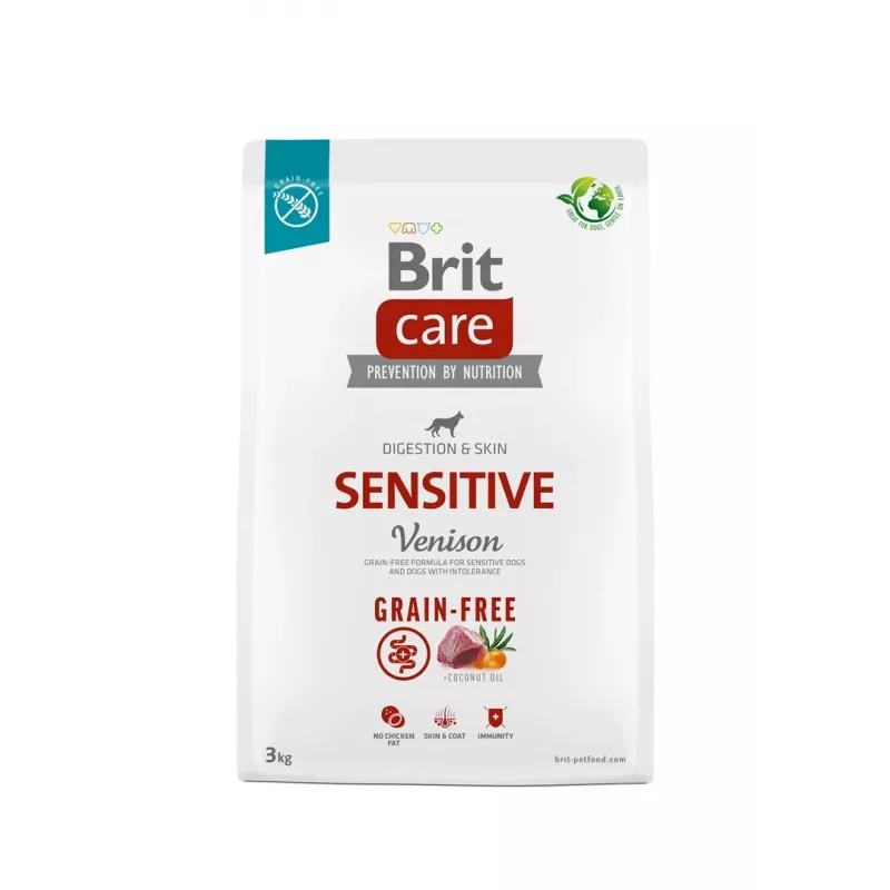 Brit Care teraviljavaba Sensitive Venison kuiv koeratoit 3 kg