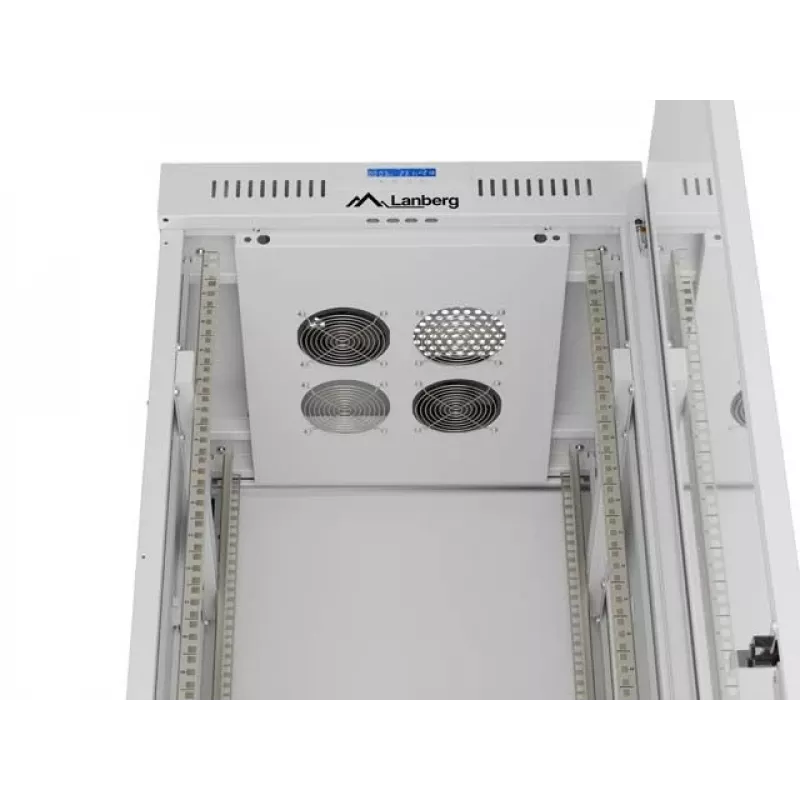 19-tolline 42U LANBERG püstine rack-kapp 600×600 mm hall klaasukse ja LCD-ga (lamepakend)