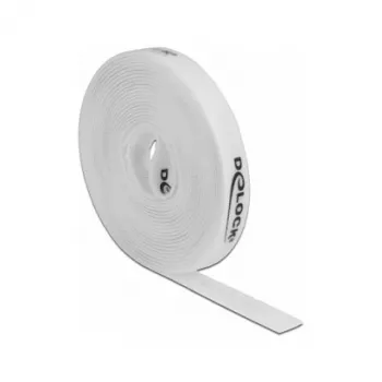 Kinnitusteip DeLOCK takjateip rullil P 5 m x L 15 mm valge
