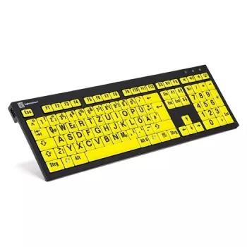 Klaviatuur Logickeyboard XL Print NERO Office USB QWERTZ Saksa Must Kollane
