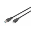 ASSMANN SuperSpeed USB 3.0 kaabel, USB A pistik Micro USB B-pistik, Cu AWG 28, 2x varjestatud, pikkus 1,0 m (AK-300116-010-S)