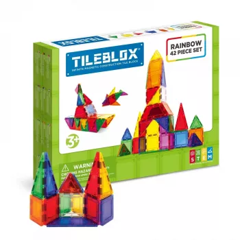 Magnetiline konstruktorikomplekt MAGFORMERS Tileblox Rainbow — 42 tk