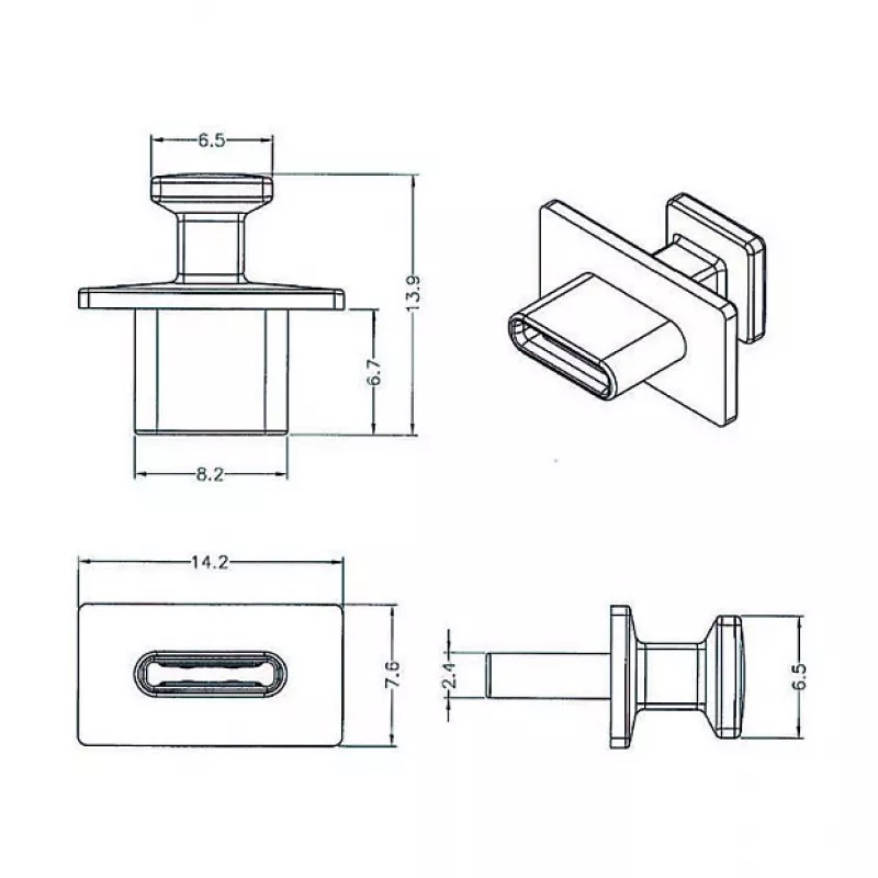 Pistikupesa turvakate USB USB-C DeLOCK 64015