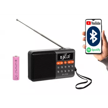 Kaasaskantav analoog AM/FM Bluetooth raadio BLOW RA18 FM-tuuneriga ja Bluetooth-ühendusega